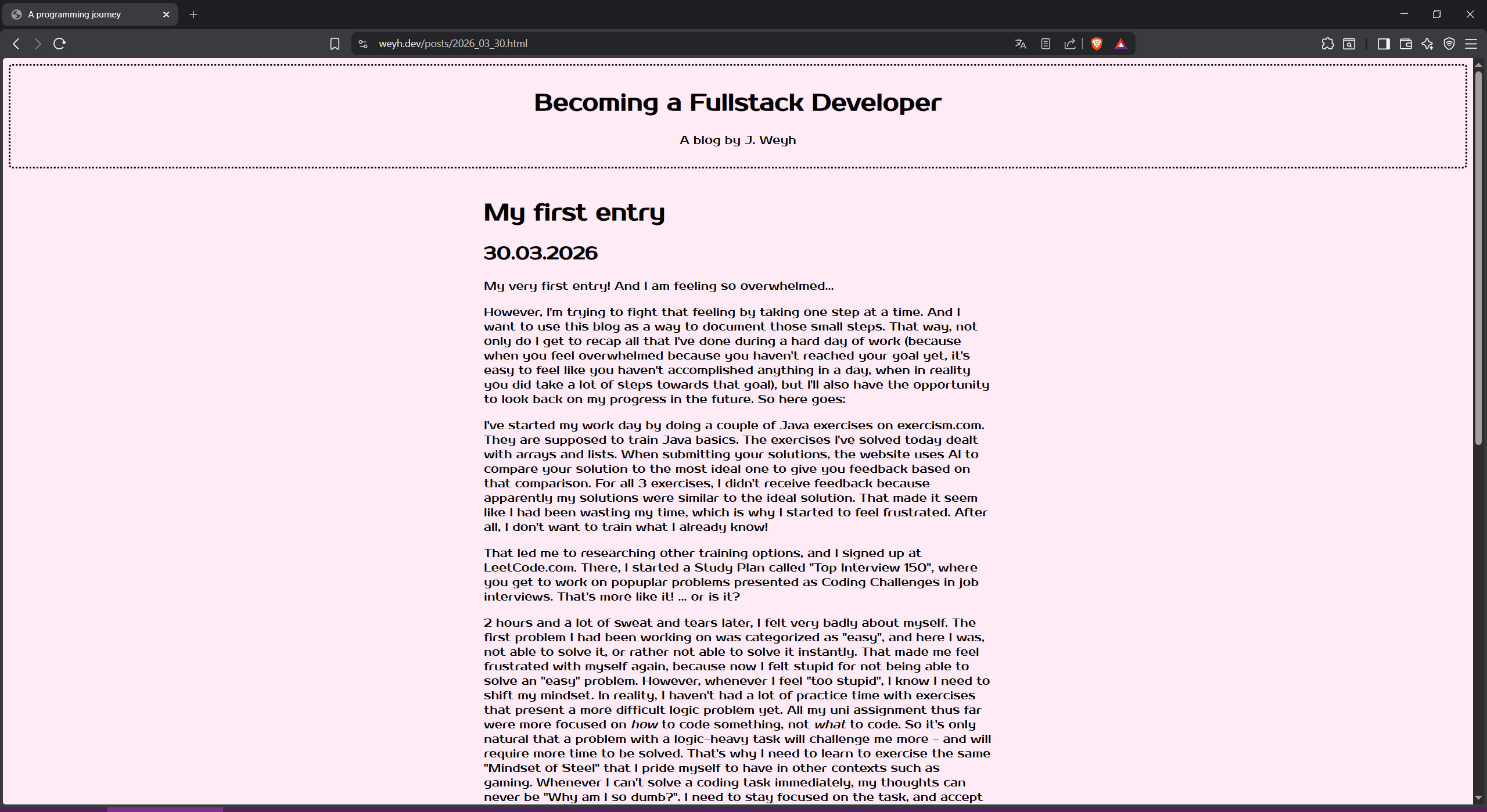 Screenshot Homepage